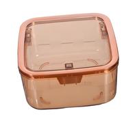 STOBAZA Mini Trash Can With Lid Transparent Grid Design Desktop Waste Bin Push Top Plastic Rubbish Bin For Office Vanity Table Compact Tabletop Organizer For Home And Workspace
