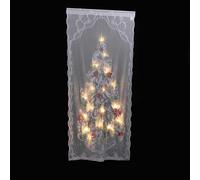 STOBAZA Natalizia LED e Ciondoli in Pizzo Decorazione Luminosa per Casa e Giardino Pannello 102X213 CM Luci Integrate per Atmosfera Festiva