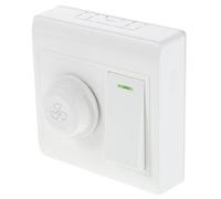 STOBAZA Pannello Interruttore Universale per Ventilatore a Soffitto, Plastica Bianca, Controllo Velocità Rotativo, Montaggio a Parete, per Ufficio e Soggiorno