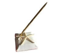 STOBAZA Penna a Sfera per Firma Matrimonio in Metallo con Base Quadrata Set Penna e Supporto per Libro degli Ospiti Adatta per Ricevimenti Nuziali e Eventi Formali