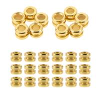 STOBAZA Perline per Corde di Chitarra Acustica 50 Pezzi in Metallo Dorato, Accessori per Chitarra Folk e Classica, Componenti per Coda Perline per 12 Corde, Parti di Ricambio per Ukulele