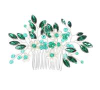 STOBAZA Pettinino Capelli Sposa in Cristallo Verde con Motivo Floreale Elegante Accessorio Donna Versatile per Acconciature da Cerimonia e Regalo Raffinato
