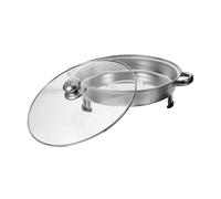 STOBAZA Piastra per in Acciaio Inossidabile Rettangolare con Manici Teglia da Arrostire Resistente per Barbecue Induzione Vassoio Shallow per Facile Cottura e Rimozione Alimenti