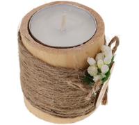 STOBAZA Portacandele in Legno Rustico, Supporto Decorativo Stabile per | Design Rustico, Base Robusta e Effetto Decorativo, Adatto per Feste, Compleanni e Ambienti Interni