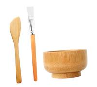 STOBAZA Professionale per Maschere Viso in Legno Naturale con Ciotola Modulante Pennello e Spatola in Bamboo Accessori Te per Bellezza e Salone Riutilizzabile e Delicato
