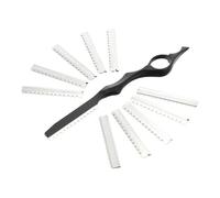 STOBAZA Rasoio Manuale per Chioma da Parrucchiere in Metallo con Impugnatura Ergonomica, Lame di Precisione per Sfoltire e Tagliare, Set con 10 Lame di Ricambio, per Uso Professionale