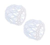 STOBAZA Retina Elastica per Chioma con Strass e Perline Fatta a Mano, Copri Chignon per Danza Classica e Pattinaggio, Accessori Chioma Donna e Bambina, Set 2 Pezzi Blu per Feste e Uso