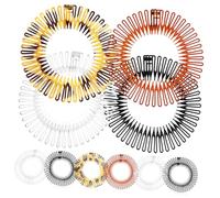 STOBAZA Set 10 Pettini Circolari Elastici per Chioma Donna in Plastica, Fascia Completa Flessibile per Mantenere Boccoli in Ordine, Accessori Chioma Pratici e Funzionali Colore Casuale