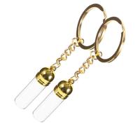 STOBAZA Set 2 Bottiglie di Profumo da Viaggio in Vetro Trasparente con Portachiavi Flaconi Ricaricabili per Oli Essenziali Accessori Decorativi per Borsa e Uso Quotidiano