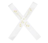 STOBAZA Set 2 Fasce per Futura Mamma in Raso Bianco Scritta Oro Mummy To Be Accessori per Shower e Decorazioni per Feste di Gravidanza Fascia Leggera e Regolabile per Servizi