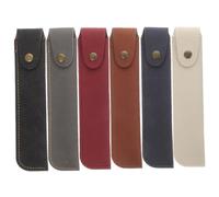 STOBAZA Set 6 Astucci per Penne in Pelle Pu, Custodia Singola Leggera Chiusura a Patta, per Ufficio e Borsa, Colore Assortito e Design Raffinato Colore Casuale