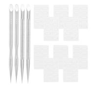 STOBAZA Set Manicure Professionale Spingi Cuticole in Acciaio Inossidabile Argentato e Kit Lima Carta Vetrata Multi-Grana 100/180 Buffer Portatile per Unghie Cura Unghie Salone e Uso
