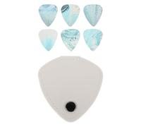 STOBAZA Set Porta Plettri per Chitarra con Custodia Bianca, Plettri per Basso e Ukulele di Spessore Misto, Contenitore Compatto Portatile per Musicisti in Viaggio