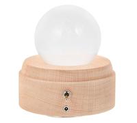 STOBAZA Sfera di Cristallo Luminosa Base in Legno Massello e Controllo Manuale della Luce per Decorazioni Natalizie e Luci Notturne