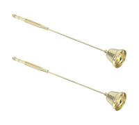 STOBAZA Spegnicandele a Campana in Ferro Dorato 2 Pezzi Accessori per Candele e Manutenzione Stoppino Strumento per Spegnere Candele in Barattolo e Lumini da tè per Uso Domestico e