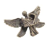 STOBAZA Statuetta Angelo in Ottone Massiccio Decorazione da Piccola Six-winged Angel con Finitura Liscia e Base Stabile e Ufficio