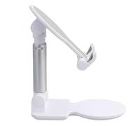 STOBAZA Supporto per Smartphone e Tablet da Tavolo in Metallo Bianco, Pieghevole e Telescopico, Comodo da Trasportare per Guardare Film Sul Tavolino
