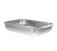 STOBAZA Teglia in Acciaio Inox Rettangolare Profonda per Arrostire Pesce e Servire Cibo Teglia da Forno per Barbecue e Torte Adatta Forni e Fornelli