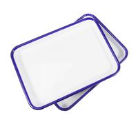 STOBAZA Teglie da Forno Rettangolari Smaltate Resistenti all'Usura 26x18 Cm in Set da 2 Pezzi per Pizza, Arrosti e Torte, Teglie per Cucina e Ristorante per Uso Alimentare e Cottura Rapida