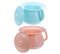STOBAZA Urinale Portatile con Coperchio 2 Pezzi in Pp Leggero e Maneggevole, Vaso da Notte per Donne e Anziani, per Uso Domestico e Emergenze in Viaggio