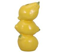 STOBAZA Vaso Floreale in Ceramica Gialla a Forma di Limone, Vaso Decorativo da Tavolo per Composizioni Floreali, Centrotavola Moderno per Arredamento Casa e Soggiorno