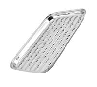 STOBAZA Vassoio Barbecue Rettangolare Acciaio Inossidabile Perforato Piastra Forata per Adatto per Picnic Camping Feste Filtraggio Olio Resistente E