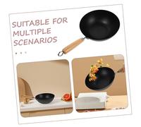 STOBAZA Wok Giapponese Piccolo Battuto per Cucina Domestica Padella per Saltare Friggere e Cuocere Isolante Facile da e Adatto Varie Tecniche Cottura