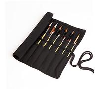 STOBOK 1pezzi Borsa Per Pennelli Da Disegno Tela Nera Capacità Slot Borsa Due Strati Per Artistico Per Artisti e Studenti Portatile e Pratica Per Viaggi e Scuola
