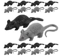 STOBOK 20 topi dall'aspetto realistico di plastica giocattoli di topo finto piccolo modello di topo spaventoso scherzo puntello per il pesce d'aprile festa di Halloween scherzo giocattolo simulazione