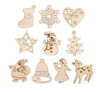 STOBOK 200 pezzi di cartone animato di Natale Pezzi di legno Appesi Tag