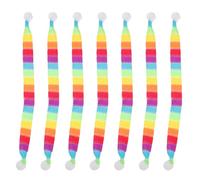 STOBOK 20pcs mini sciarpa natalizia a righe sciarpe a maglia per bambola fai da te Babbo Natale orso bambola costume sciarpa figurine sciarpe bottiglia di vino decorazione sciarpa decorazione (arcobaleno)