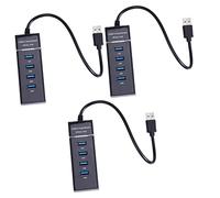 STOBOK 3 Pezzi Hub Usb 2.0 A 4 Porte Con Indicatore Led Adattatore Per Cavo Di Rete in Plastica Hub Usb Alimentato Hub Splitter Portatile Per Laptop