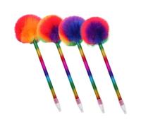 STOBOK 4 Pezzi Penne Sfera con Pompon Colorati di Cancelleria Morbida e Carina per Ragazzo Ragazza e Ragazze Penne Sagomate per Scrittura Scorrevole e Uso Quotidiano