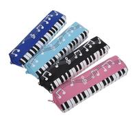 STOBOK 4 sacchetti per matite per studenti con note musicali, per pennelli da trucco, custodia per penne, in tessuto Oxford, Colori assortiti, 21.00X6.00X5.00CM, Cartella portadocumenti