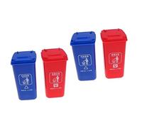 STOBOK 4pezzi Portapenne Creativa Forma Di Pattumiera Contenitore Multi-funzione Per Cancelleria e Organizer Scrivania Rosso Blu Design Salvaspazio e Resistente Agli Urti