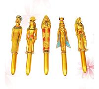 STOBOK 5 penne a sfera a forma di faraone a forma di faraone, penna a sfera a punta fine, per scrivere diari, prendere appunti, forniture per scuola, ufficio, colore casuale