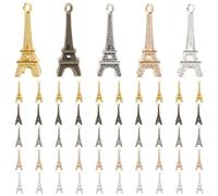 STOBOK 60pezzi Ciondolo Torre Eiffel Lega Retro Per Fai Da Te Accessori Per Gioielli Pendente Per Portachiavi E Collane Colori Casual