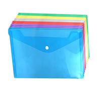 STOBOK Cartelle Portadocumenti Trasparenti in Plastica Pp Bottone Automatico, Set Da 12 Pezzi Colori Misti, Organizer Per Ufficio, Scuola e Viaggio, Custodie Riutilizzabili Per Documenti A4