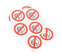STOBOK Do Not Touch Sticker 10pcs Do Not Use Hand Segnale di avvertimento Piccole Etichette rotonde di sicurezza Adesivi in vinile impermeabili 25mm
