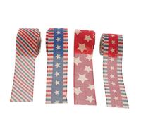 STOBOK Elegante Nastro Da Imballaggio A Strisce Con Tema Bandiera Americana Da 4 Pezzi Per Decorazioni Per Il Dell'indipendenza