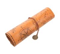 STOBOK Organizer Pen Roll up Bag Tela e Pu Astuccio Portatile Capacità Per Matite e Penne Per Scuola Ufficio e Artistico Design Vintage e Pratico