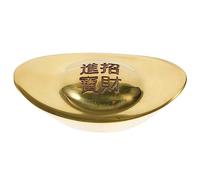 STOBOK Portapenne Supporto Multifunzionale a Forma di Lingotto Dorato Design Elegante e Artistico in Ottone per Pennini da Calligrafia Cinese, per Scrivania e Casa