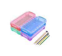 STOBOK Robusto Portapenne Da 4 Pezzi Custodia Multifunzionale Per Cancelleria Per Scuola Ufficio Studenti Leggero Portatile