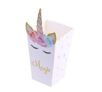 STOBOK Scatole Popcorn Unicorno - 12 Pezzi Contenitori Snack in Carta Per Feste Compleanni E Eventi Speciali Ideali Per Popcorn E Dolci
