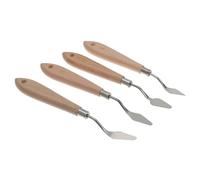 STOBOK Set Da 4 Pezzi alunno accessori per pittura a olio tavolozza set di spatole per pittura lama di plastica abito tavolozza a spatola strumento di pittura appuntito impostare Di legno