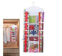 Stoccaggio avvolgente di carta - Organizzatore regalo sospeso contenitore sacchetto di Natale a doppia faccia, Oxford Long Craft Organizzatore Introduzione all'involucro per porta