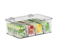 Stoccaggio Bustine Di Tè | Con Divisori Rimovibili E Coperchio, Di Conservazione Trasparente Per Bustine Di Tè,Per Organizzazione Di Buste Di Zucchero In Cucina Dispensa Ufficio Ho