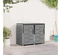 vidaXL Pattumiera grigia 138 x 77,5 x 112,5 cm in acciaio inossidabile, contenitore per rifiuti in metallo, allungabile e ventilato, perfetto per una gestione efficiente dei rifiuti e applicazioni