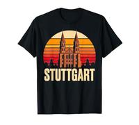 Stoccarda Germania Chiesa Retro Tramonto Souvenir Maglietta