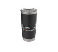Stoccarda Skyline Battito del Cuore Germania Amo Stuttgart Bicchiere termico in acciaio inox doppia parete